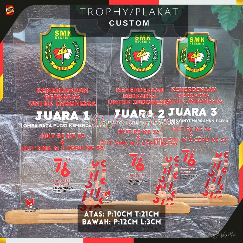 

Trophy plakat piala vandel kenang kenangan Custom VersiKamu 1harijadi