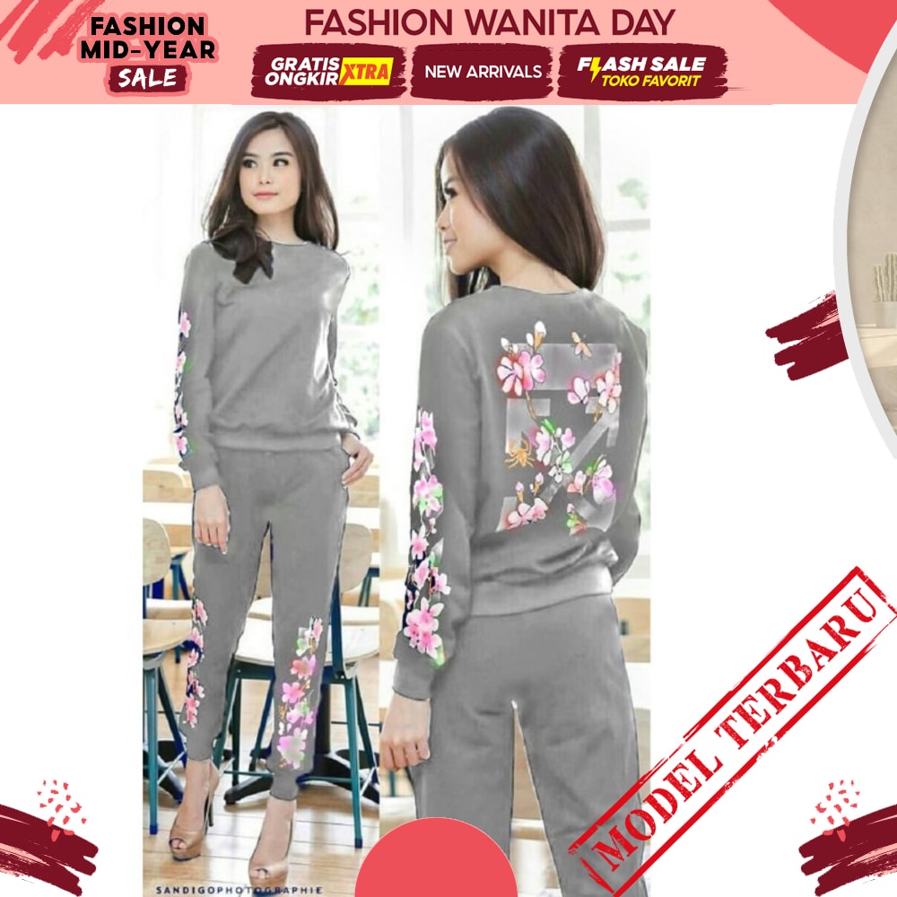 Alova Jumbo Set Setelan Olahraga Setelan Muslim Atasa Bawah Setelan Jumbo  Setelan Baju Senam Musl