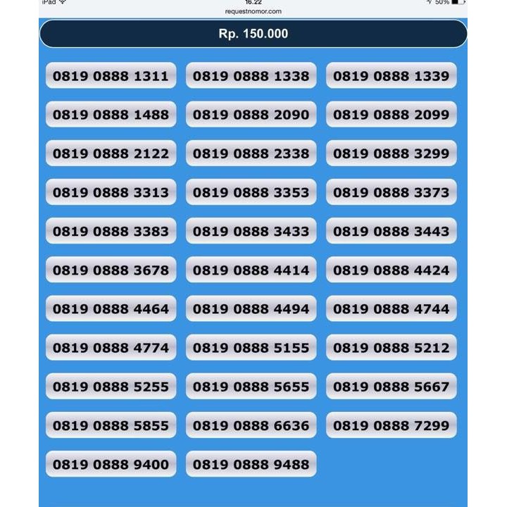 NOMOR CANTIK XL >> 0819 0888 XXXX
