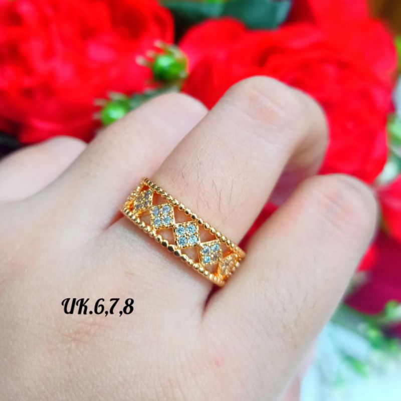 Perhiasan New Gelang Rantai+Cincin elegan permata zircon anti karat