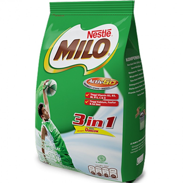 Jual NESTLE MILO 3 In 1 - Susu Bubuk Coklat - Minuman Serbuk Cokelat ...