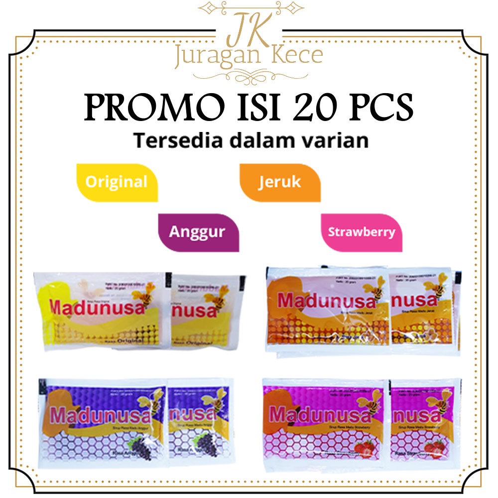 

(PROMO ISI 20 PCS) Madunusa Murni Original Madu Asli Nusantara 20ml Varian Rasa Herbal Penambah Nafsu Makan