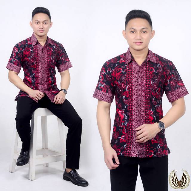 Batik Pekalongan Modern Original | Hem Batik Pria Classic | Batik Cap | Batik Printing