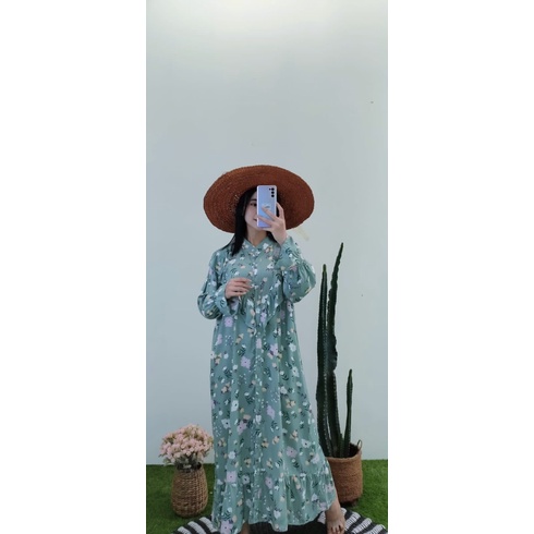 midi dress ruffle dada