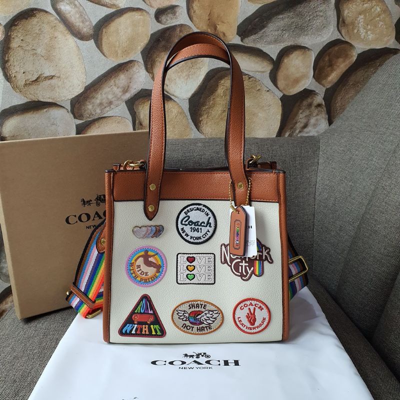 Tas Wanita Import Murah | oa Field Tote 22 Patches CREAM - Coklat AP89488 Q061Q