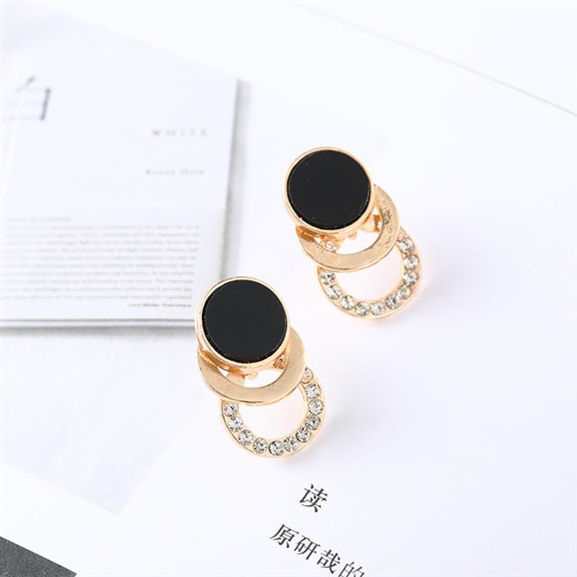 Sterling silver jarum stud anting-anting wanita hitam elegan Korea anting-anting 2019 baru trendi an