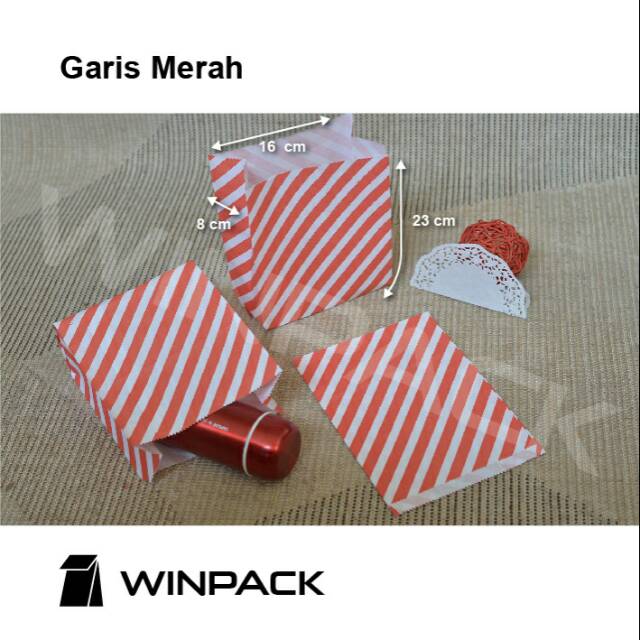

Kantong kertas Garis Merah