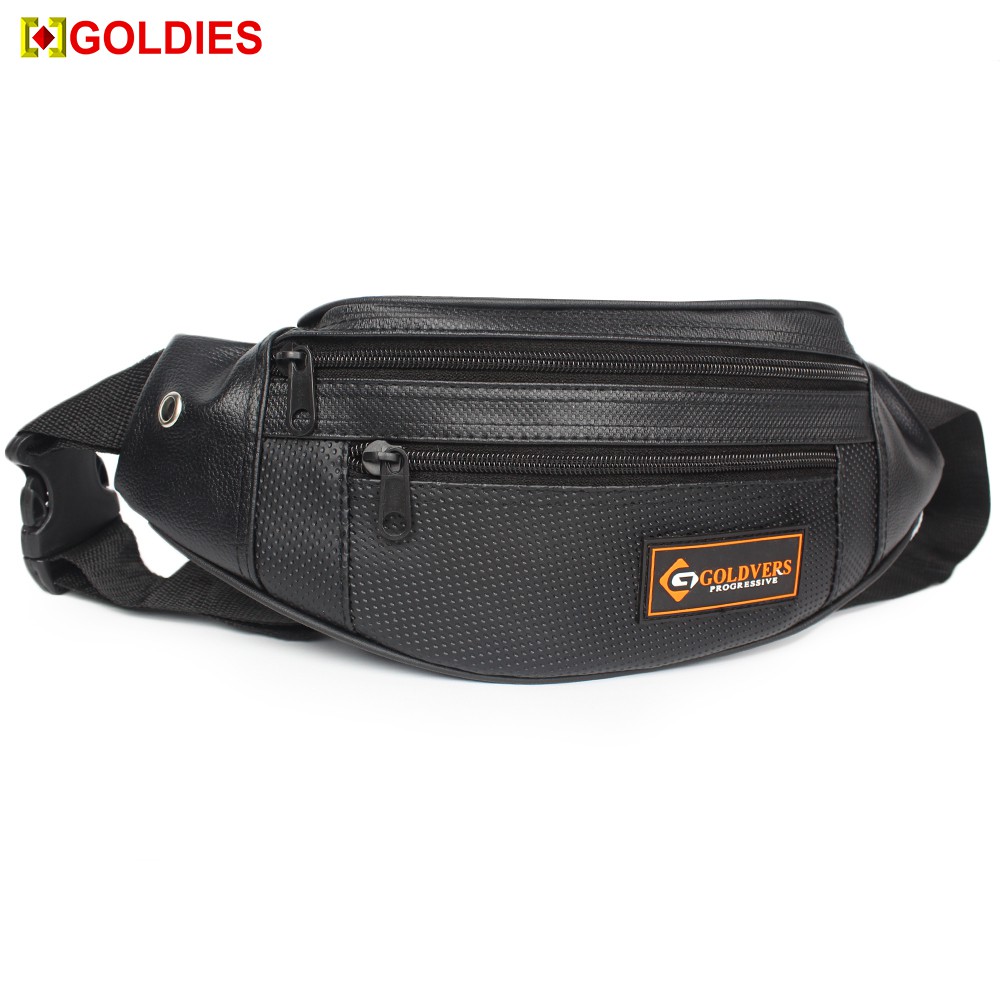 Tas Selempang Pria Kulit Sintentis Import Waist bag Pria Anti Air Original Goldvers - Goldiesbags