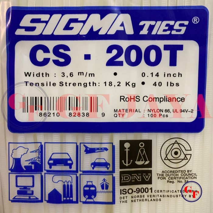 

ORGANIZER-DOCUMENT- KABEL TIES / TIS SIGMA CS 200 T / 20CM / 20 CM HITAM / PUTIH CS200T - PUTIH