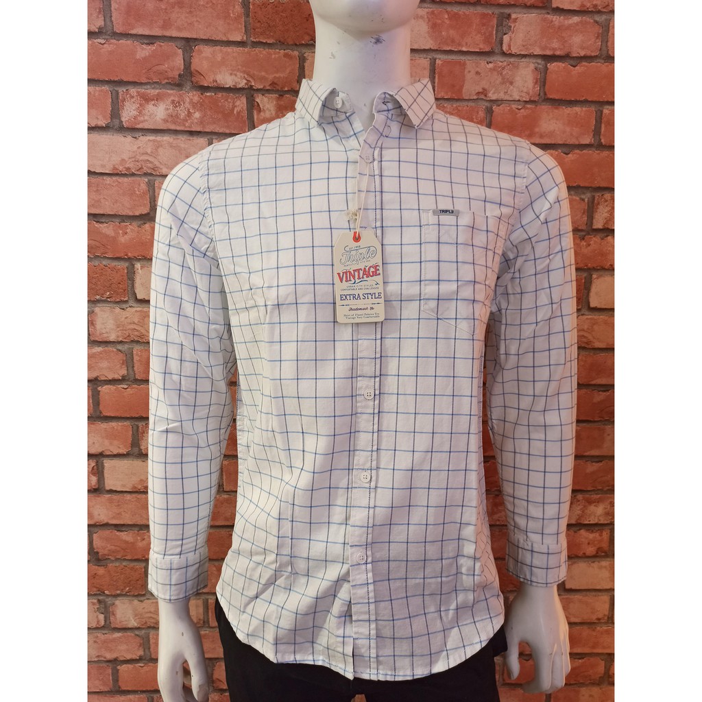 Kemeja Vintage Kotak Triple Jeans