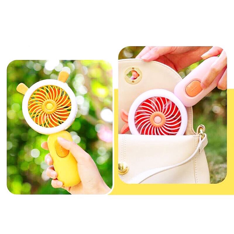 Kipas mini led tangan usb portable charger / mini fan l3d light /