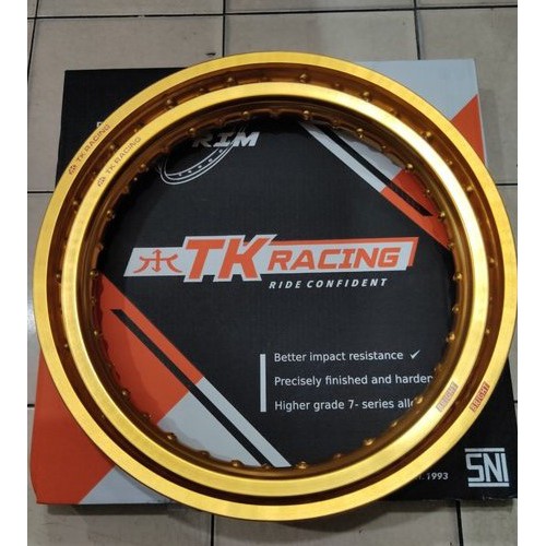 VELG TK RACING SET DEPAN BELAKANG 185 RING 18 & 160 RING 21 GOLD