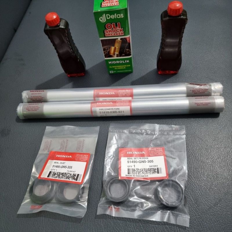 PAKET AS SHOCK SOK DEPAN BLADE REVO ABS ABSOLUTE HONDA KWB KWW 1set 2pc as shock 2pc seal shock 2pc seal abu 2pc oil shock