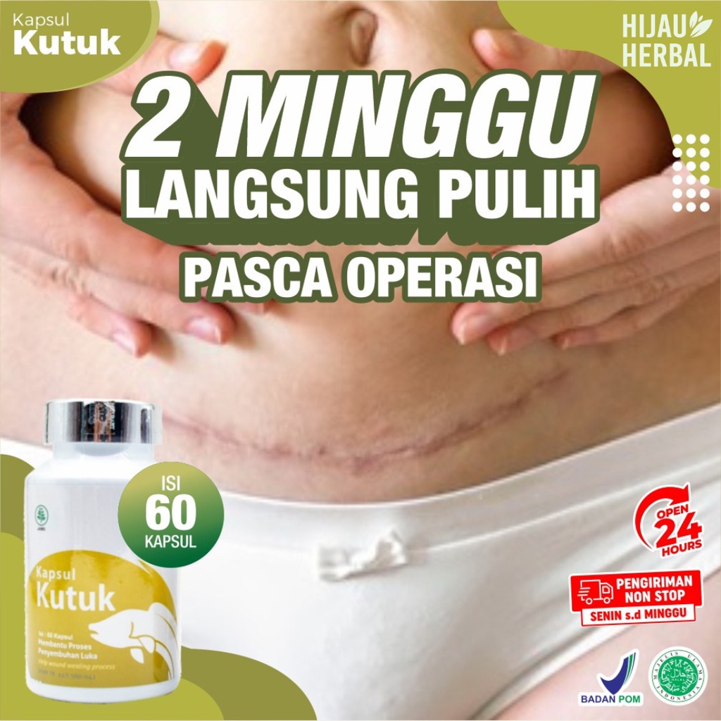 Kapsul Kutuk Khutuk - Original Kapsul Herbal Pengering Luka Diabetes Pasca Operasi Caesar Wasir Ekstrak Ikan Gabus Tingkatkan Albumin Percepat Penyembuhan Luka Isi 60 Kapsul