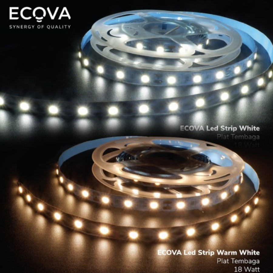 ECOVA LED STRIP 18W/METER ROLL 5M 12V 5050 MATA BESAR SUPER BRIGHT