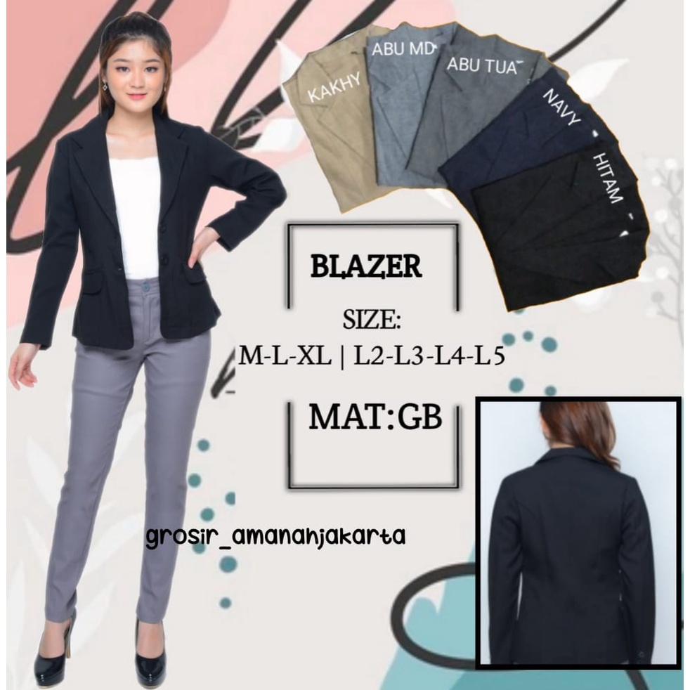 Sale! New Colour pocket Blazer/ Blazer formal wanita / blazer kantor / jas lengan tangan panjang M-L-XL-XXL-XXXL-5L