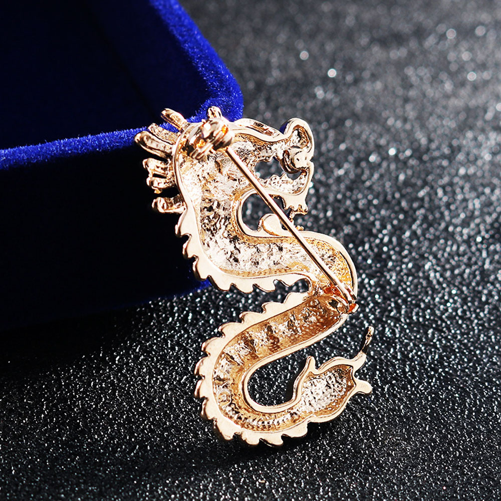 MXBEAUTY Fashion Corsage Vintage Suit Accessories Brooch Pins Gift 1 pcs Badge Retro Men's Dragon Jewelry/Multicolor