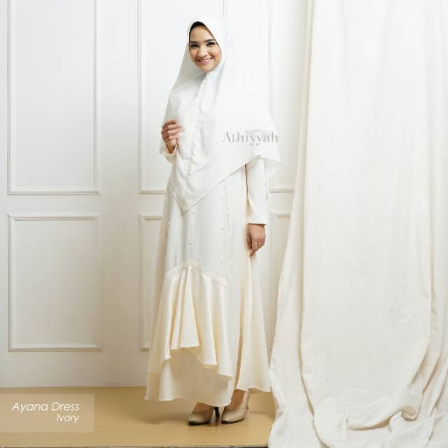 Ayana Dress Ivory Athiyyah Hijab Busui Friendly