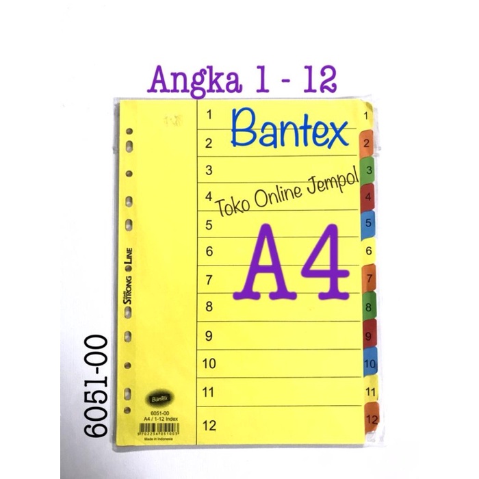 

Lucu A4 Angka 1-12 File Divider 6051-00 Bantex Pembatas Numbers Atk1186Bx Murah