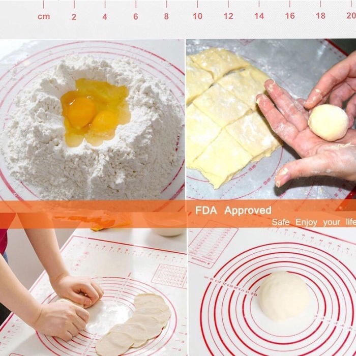 

KUE-PENGHIAS-ALAT- PANACHE NON STICK SILICONE MAT BAKING TOOLS PASTRY BREAD MAT ALAS KUE - WHITE