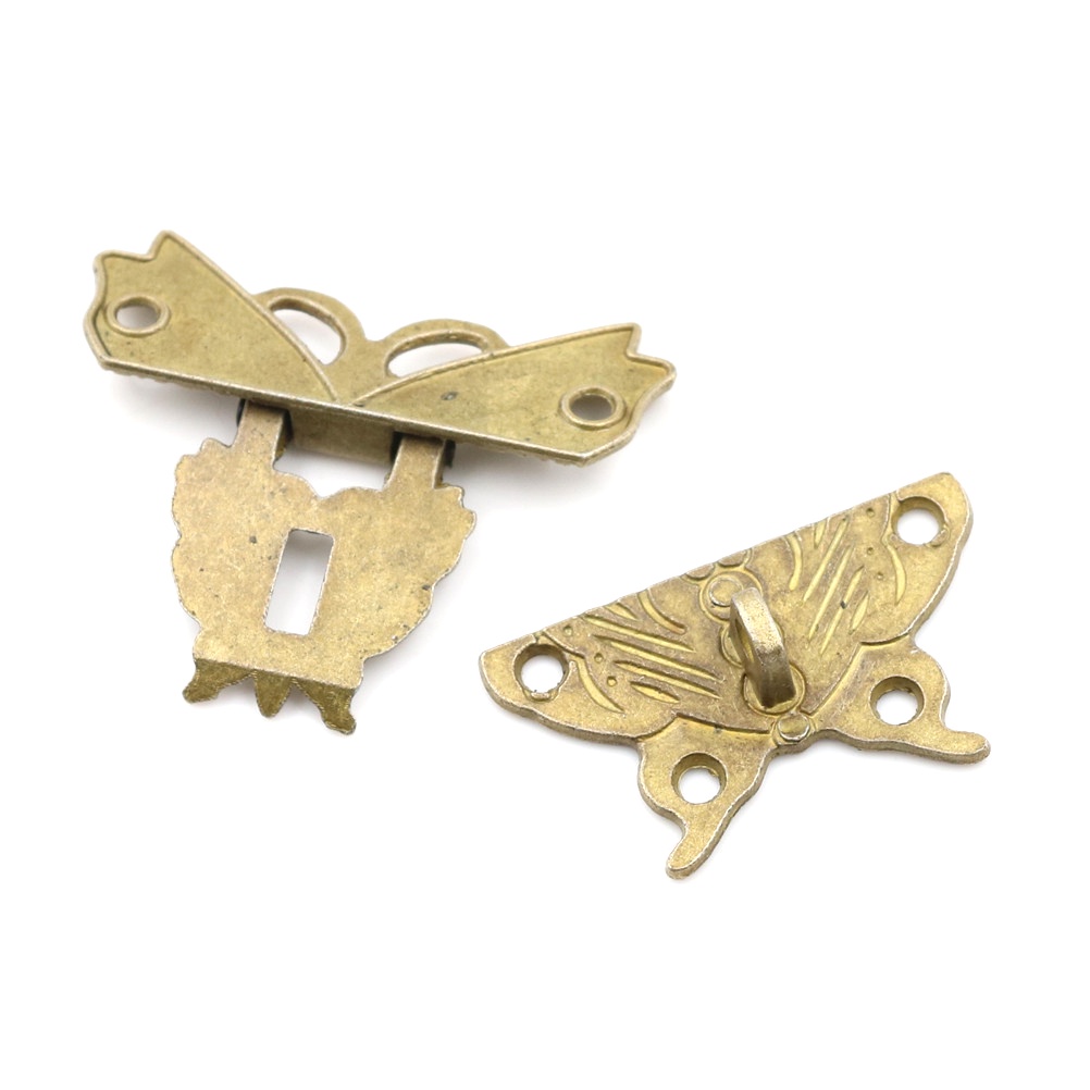 (Home Queen) Kunci Pengait Kotak Kayu retro Chic Butterfly Latch