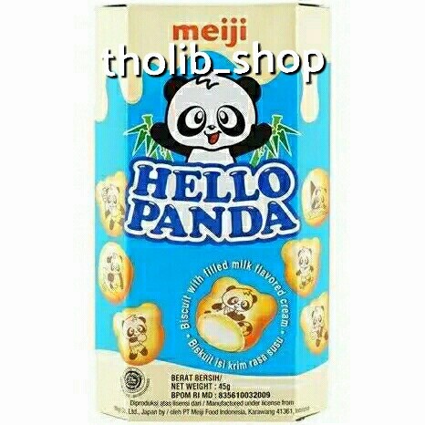 

meiji hello panda biskuit with filled milk flavored cream 45gr