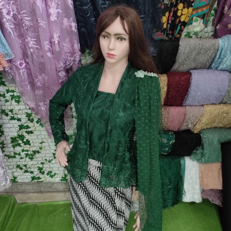 atasan kebaya tile tulle sayap slayer selendang hiasan pundak
