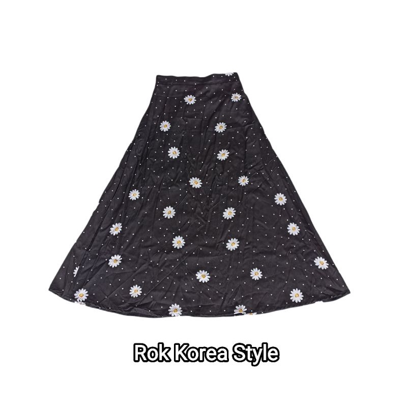 Skirt polka korea  / Rok Wanita-Hitam Bunga Polka