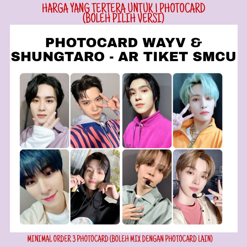 UNOFFICIAL PHOTOCARD WAYV & SHOTARO SUNGCHAN - AR TICKET SMCU MURAH KPOP