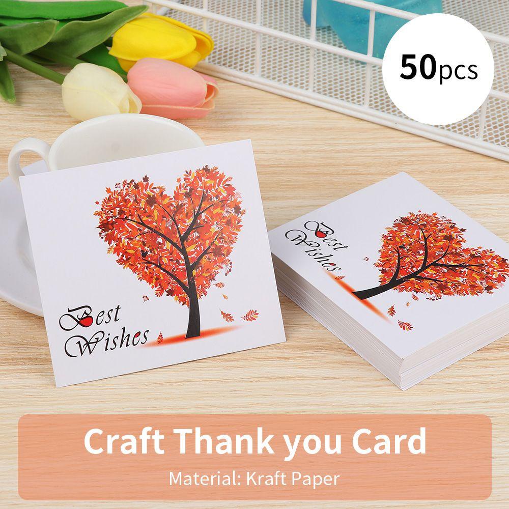Nanas 50 Pcs Kartu Ucapan Kraft Paper Craft Mother's Day Perlengkapan Pernikahan Handmade