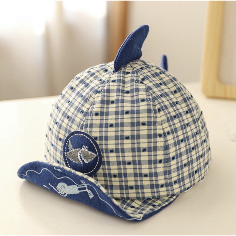 Topi Anak Bayi Laki Laki Model Shark and Diver/ Baby Baseball Hat Cap-Biru tua