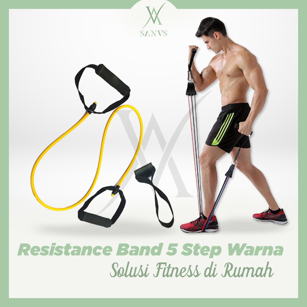 (MAINANKYU) RESISTANCE BAND SET 11 PCS BEBAN 10-30LBS INCLUDE DOOR ANCHOR DAN HANDLE ALAT HOME FITNESS KARET GYM OLAHRAGA HOME WORKOUT EASY LIFE ORIGINAL IMPOR BERGARANSI - SANUS