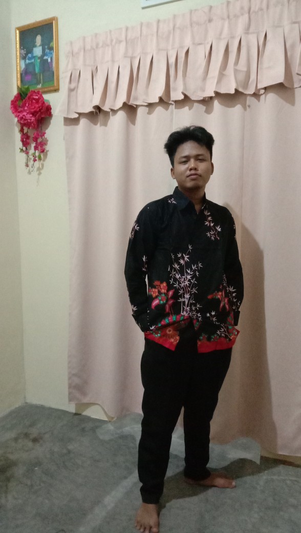 Kipas Kemeja Batik Hitam Lengan Panjang Batik Pria Terlaris Reguler M L Xl