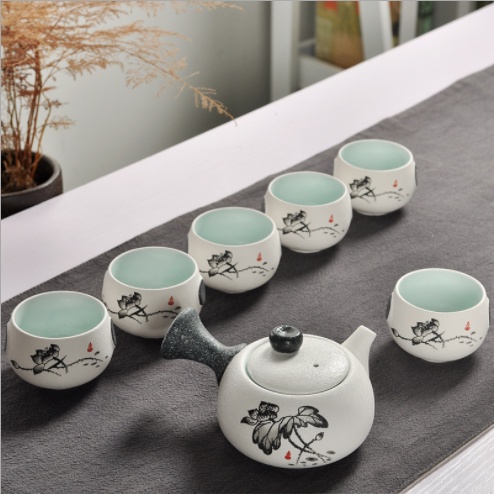 7 in 1 Classic chinese Tea Pot set Lotus Textured + Gift Box