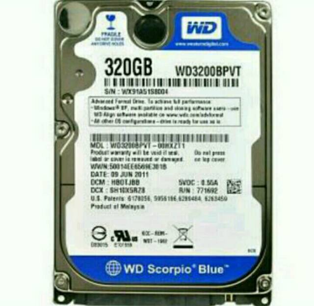 hardisk 2,5&quot; internal 320gb sata wd blue n black laptop notebookl