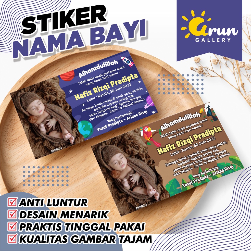 

STICKER BAYI STIKER KELAHIRAN STIKER PUPUTAN NAMA BAYI