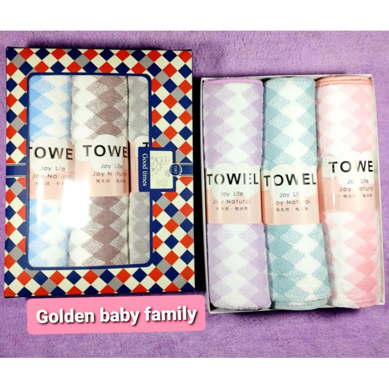 3 Pcs Handuk Towel Joy Life BoX  size 70x140