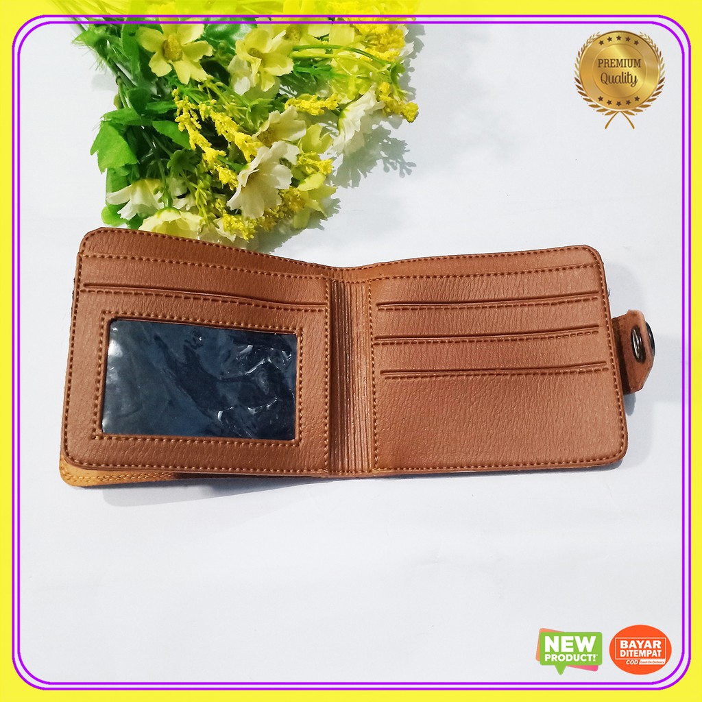 dompet pendek pria kancing original bahan sintetik terbaru premium berkualitas