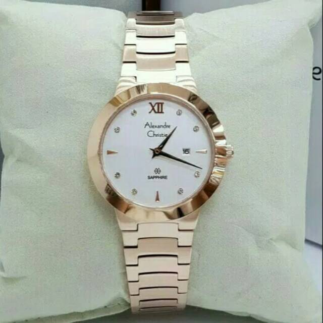 JAM TANGAN PRIA ALEXANDRE CHRISTIE AC 8569 ROSEGOLD WHITE