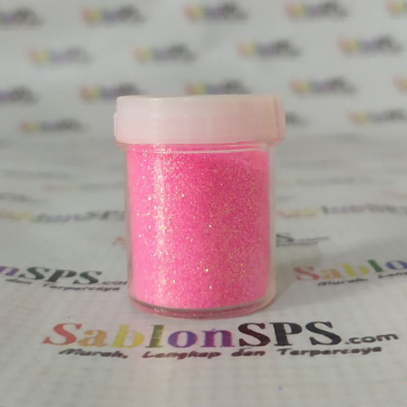 BUBUK GLITER FLO PINK RAINBOW GLITTER POWDER 8gr CUP MEDIUM