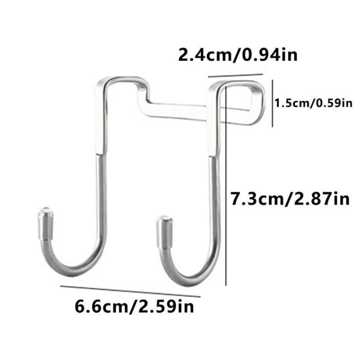 FMFIT Kitchen Drawer Door Double Hook Gantungan Stainless Steel