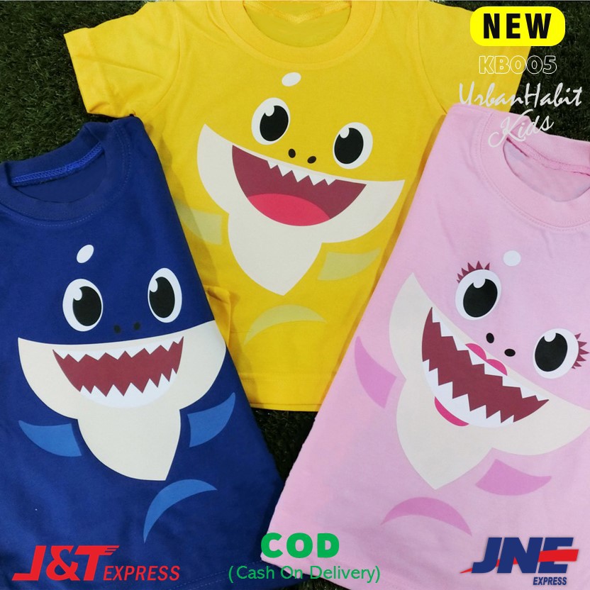 Baby Shark Kaos Anak Lengan Pendek KB005