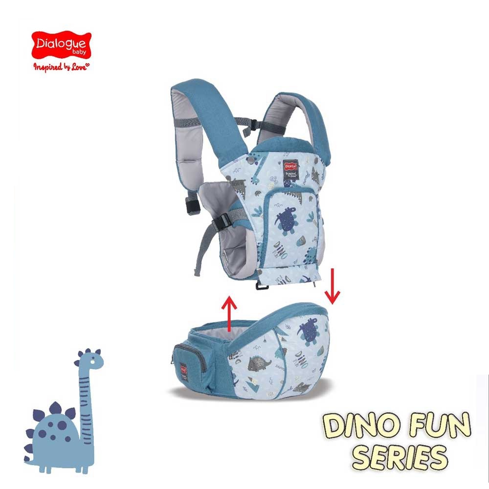 DIALOGUE BABY 10 in 1 Position Hipseat Carrier Dino Fun Series DGG4254