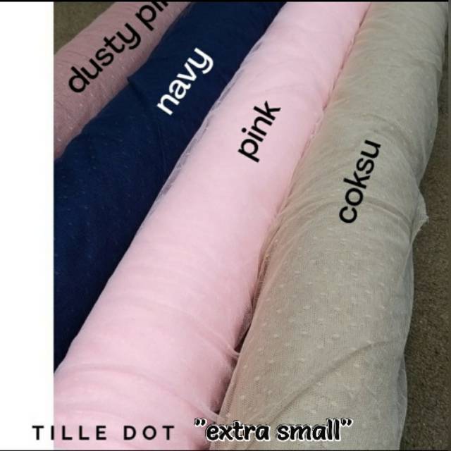 Kain tile polkadot halus (EXTRA KECIL). bahan tulle polkadot. Kain tule dot - tille bintik