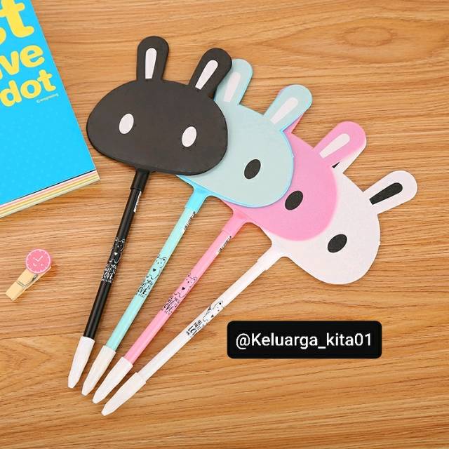 

pulpen gel kipas karakter kelinci imut