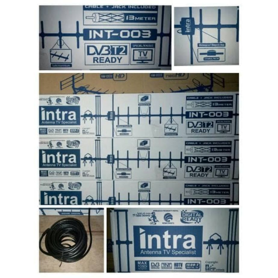Antena Luar Intra INT-003 DVBT2Ready include kabel antena BB1