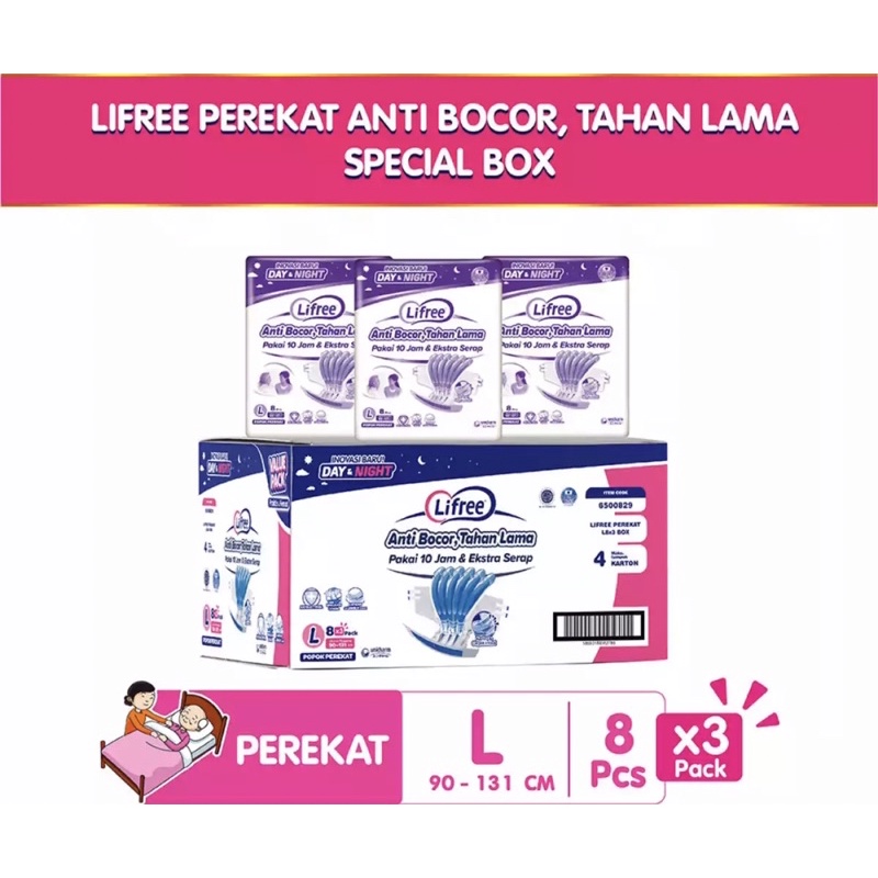 Lifree Popok Perekat L8x3 = 24pcs