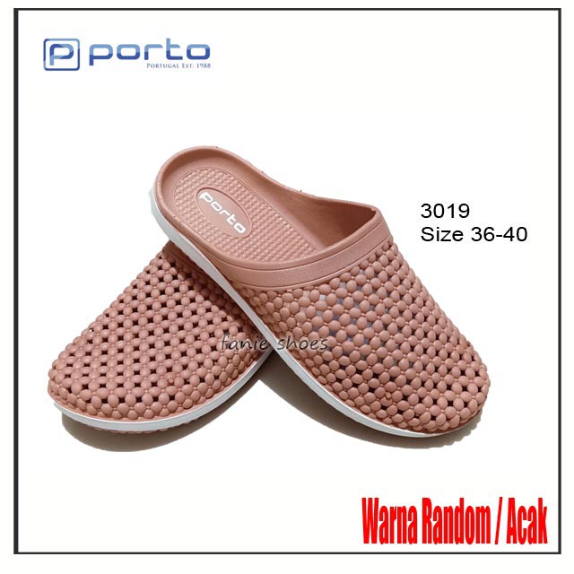 Porto 3019 36-40 Sandal Selop Karet Baim Wanita / Sandal Bakpao Wanita Warna Warni / Sandal Ibu