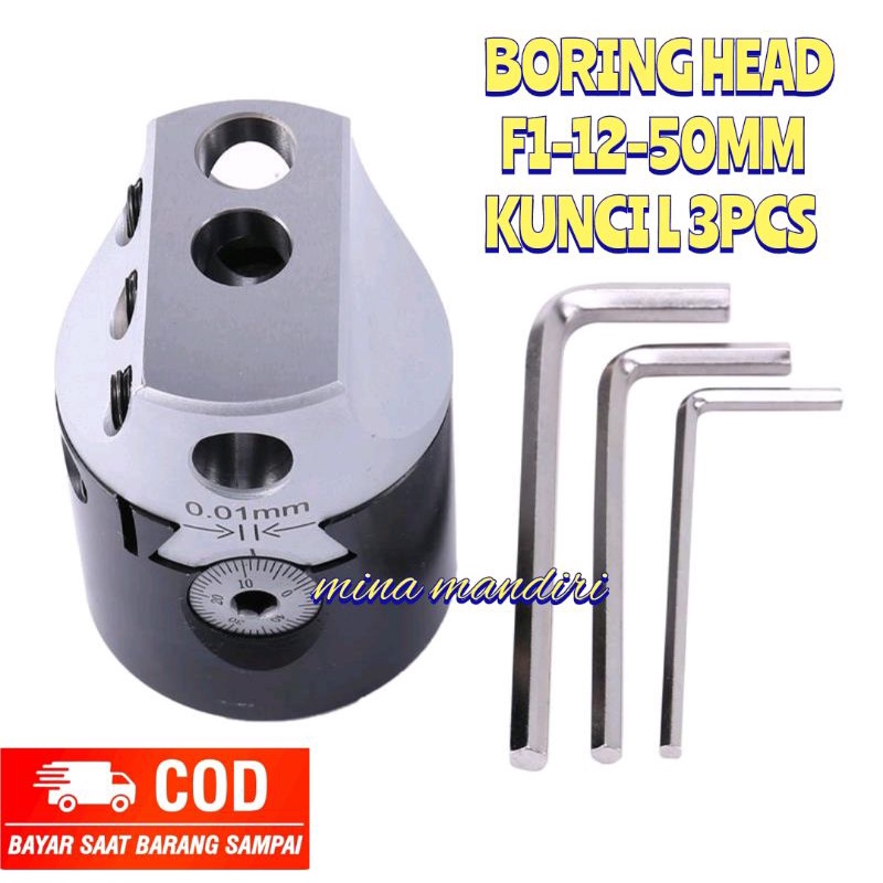 Boring Head F1-12 50mm Kepala Boring Milling Korter Boring Head Korter Diameter