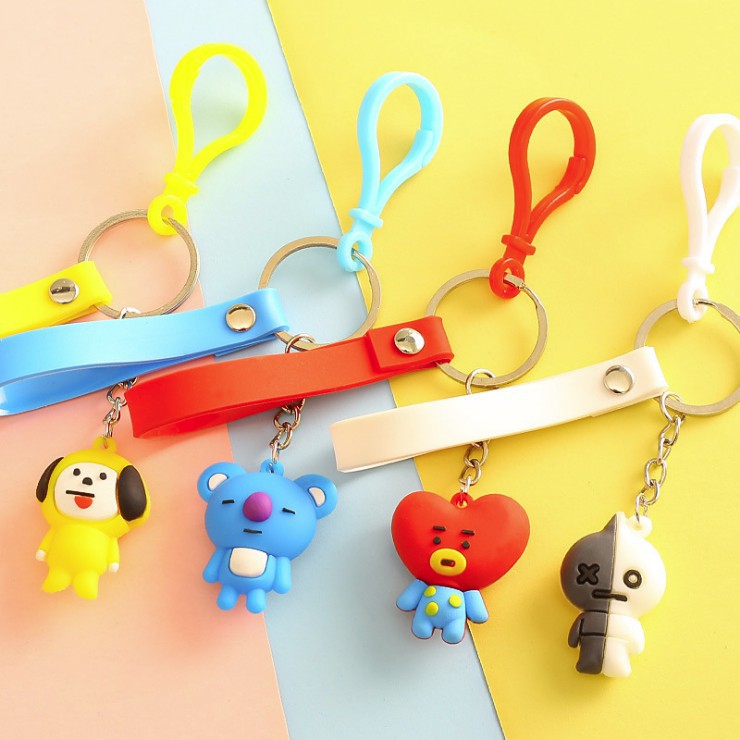 GANTUNGAN KUNCI BTS TALI CUTE BONEKA KEYCHAIN CARTOON BANGTAN BOYS KPOP BTS ADA STRAP CUTE (VC)